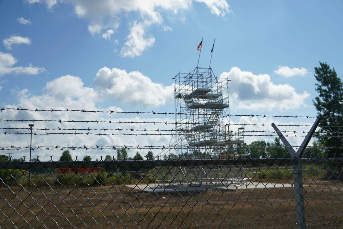 The new training tower for the Bad Axe Fire Department is a three story structure on a 50 foot by 50 foot slab of concrete and was competed at the end of June.