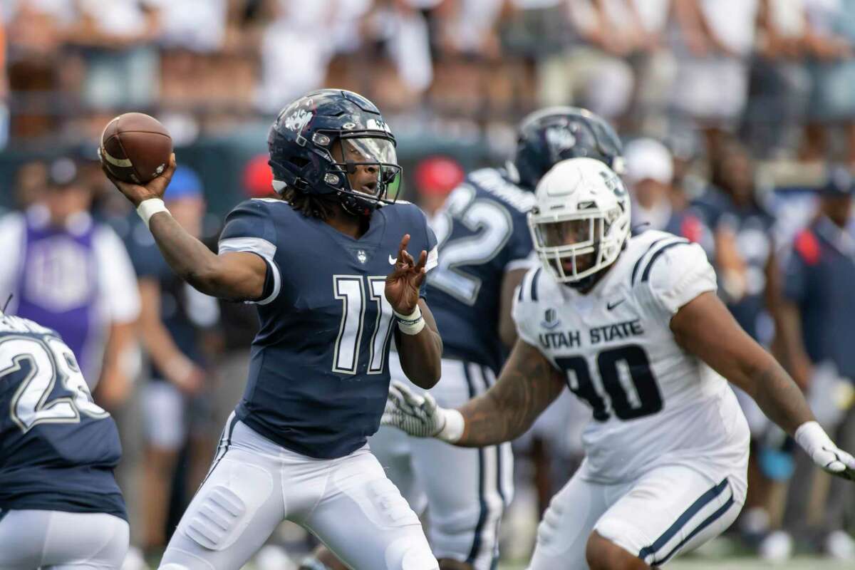 Quarterback Zion Turner, a true freshman, handed the keys to the UConn ...