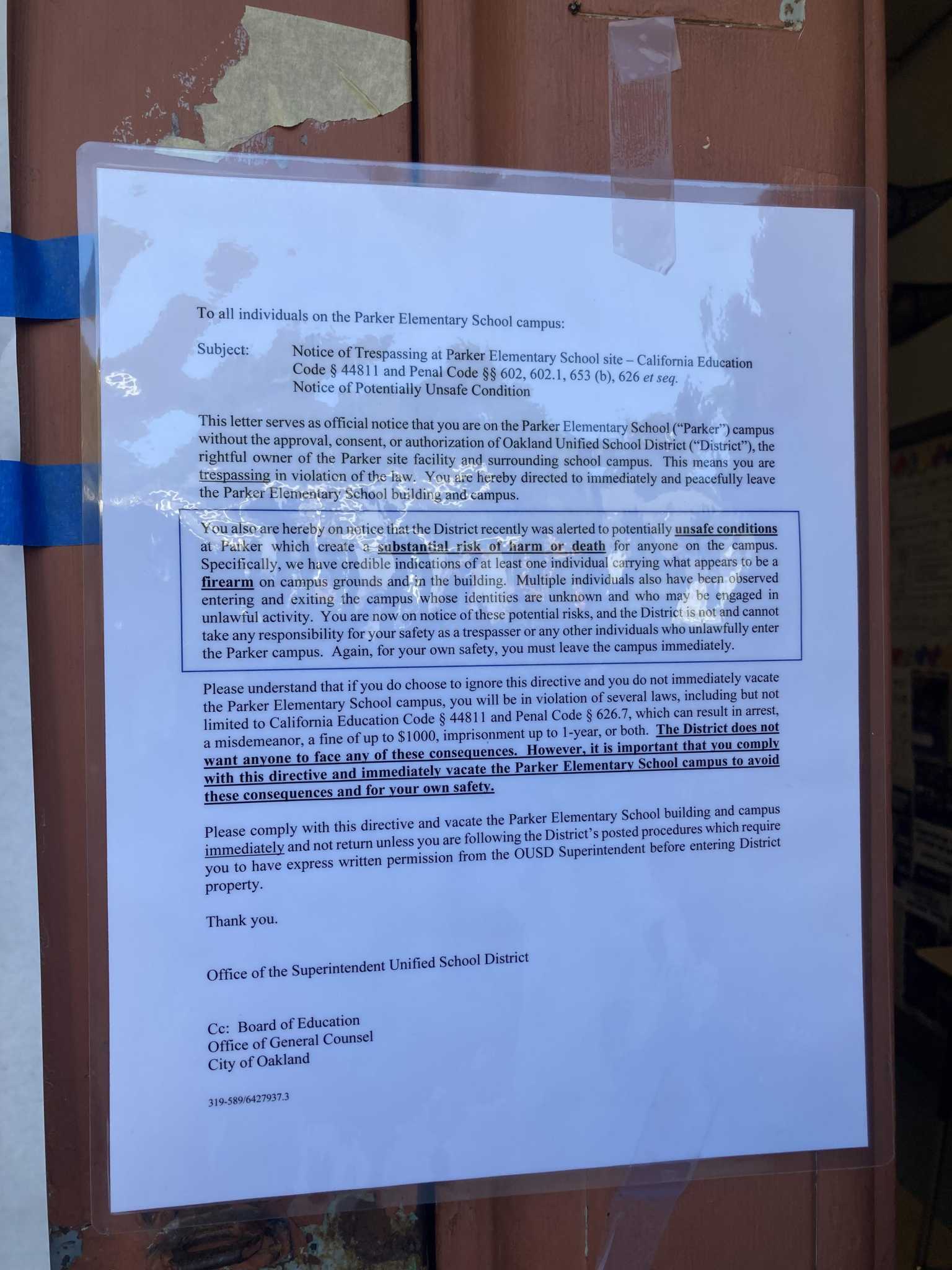 Parker Elementary activists brace for showdown with OUSD over occupying