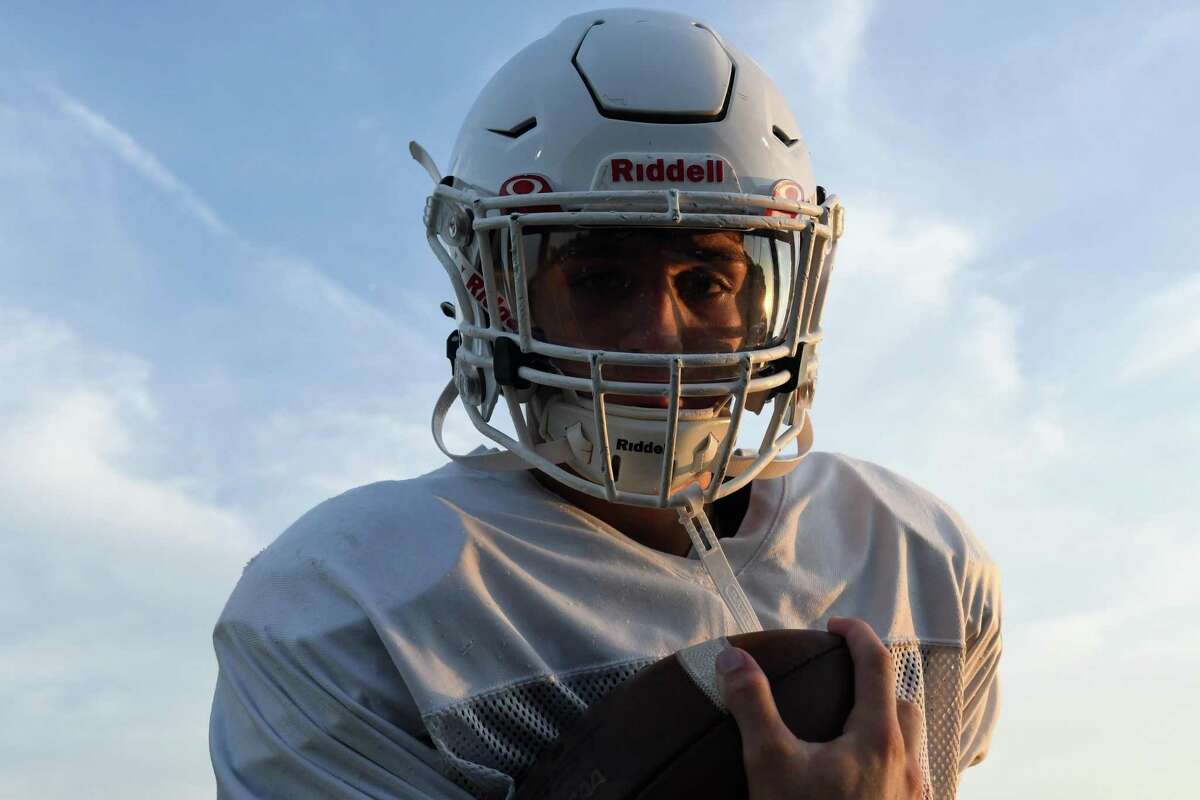 Branford's Nathan Chieffo poses for a photo after football practice at Branford High School, Branford on Thursday, August 25, 2022.