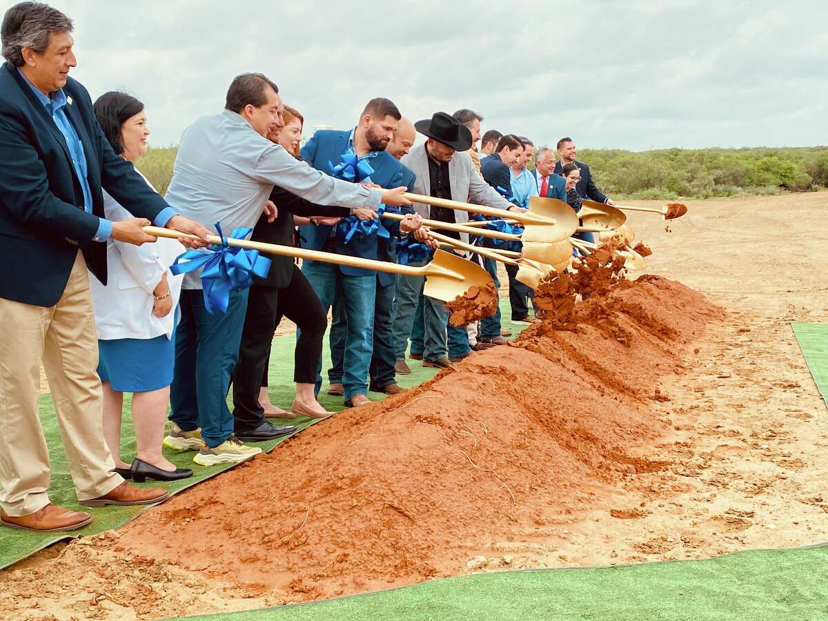 City officials gathered at what will eventually become the entrance to the Buena Vista Sports Complex during its groundbreaking ceremony on August 31, 2022. 