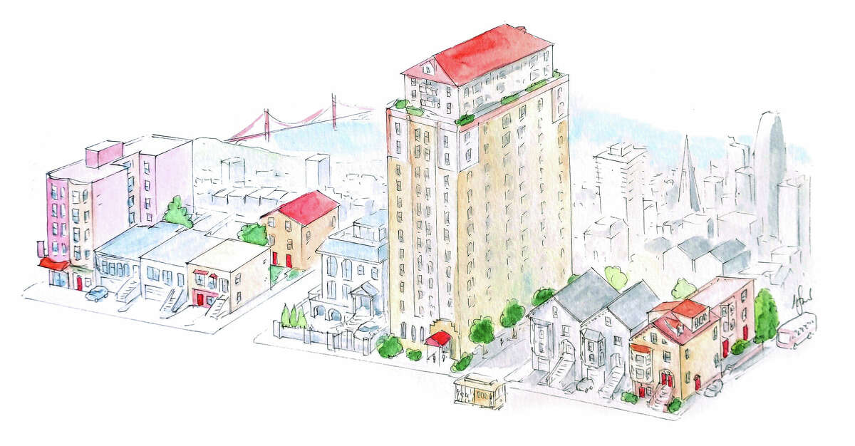 An illustration of what San Francisco could look like if the city took ending single-family zoning seriously. 