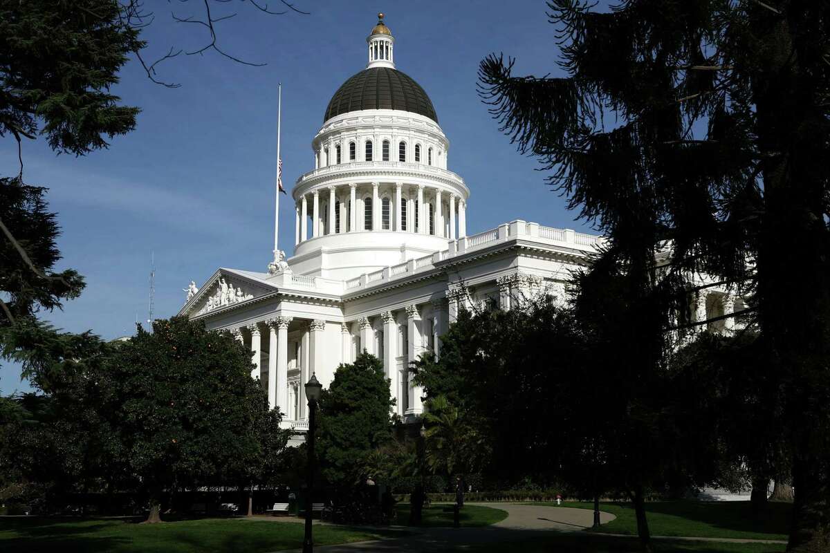 A view of the California State Capitol in Sacramento, California.