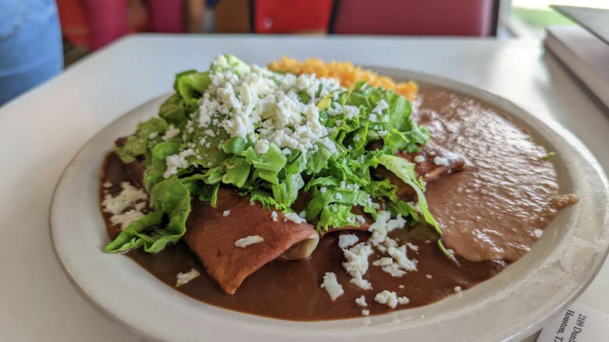 La Guadalupana's mole enchiladas are made with ingredients the owners import from Mexico.