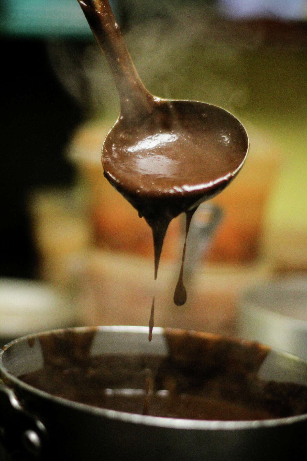 La Guadalupana gets its mole paste from Puebla in Mexico.