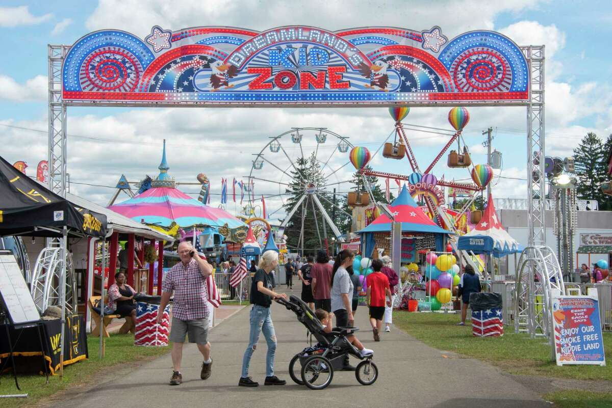 Entrance to Dreamland’s Kid Zone at the Schaghticoke Fair on Thursday, Sept. 1, 2022 in Schaghticoke, N.Y.