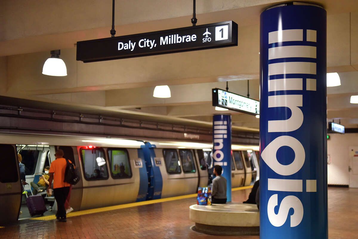 Ads promoting tourism in Illinois cover large portions of the Montgomery BART station, as seen on Tuesday, August 30, 2022.