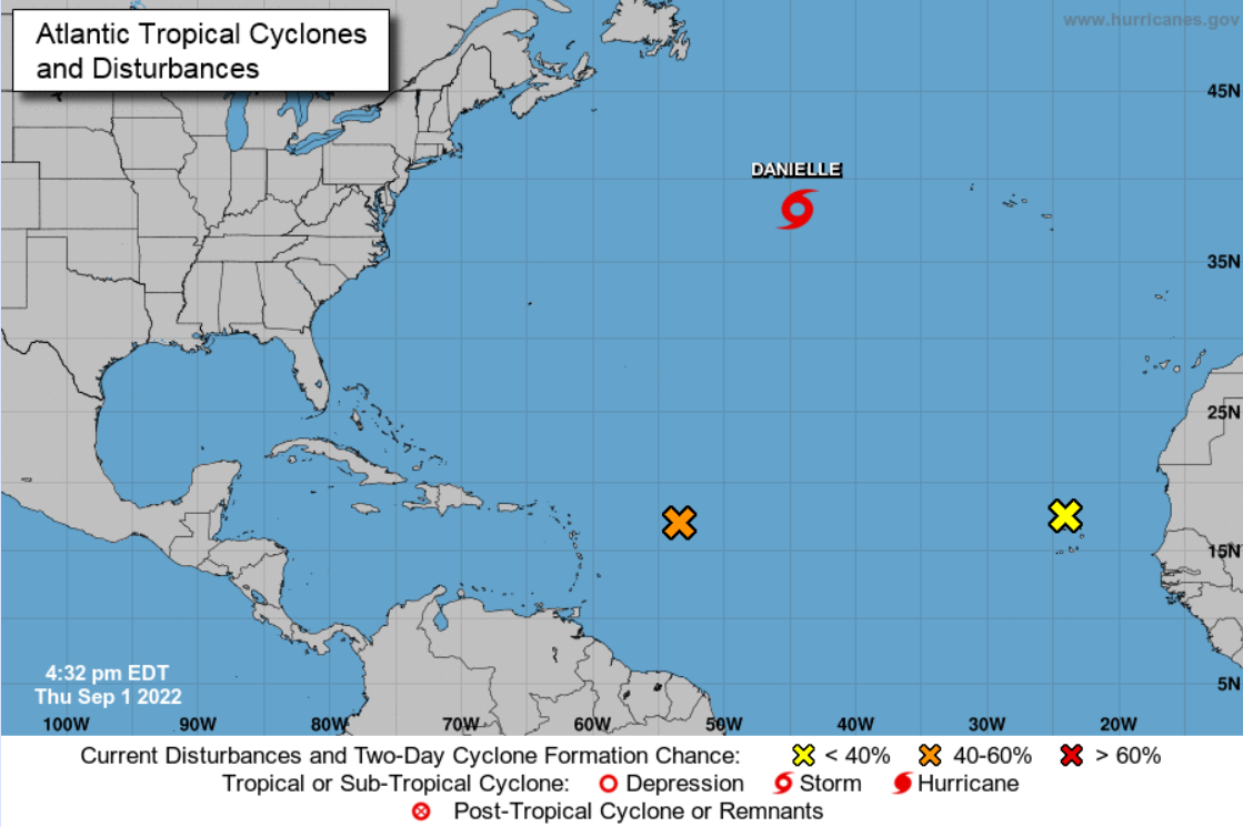 Tropical Storm Danielle forms in the Atlantic