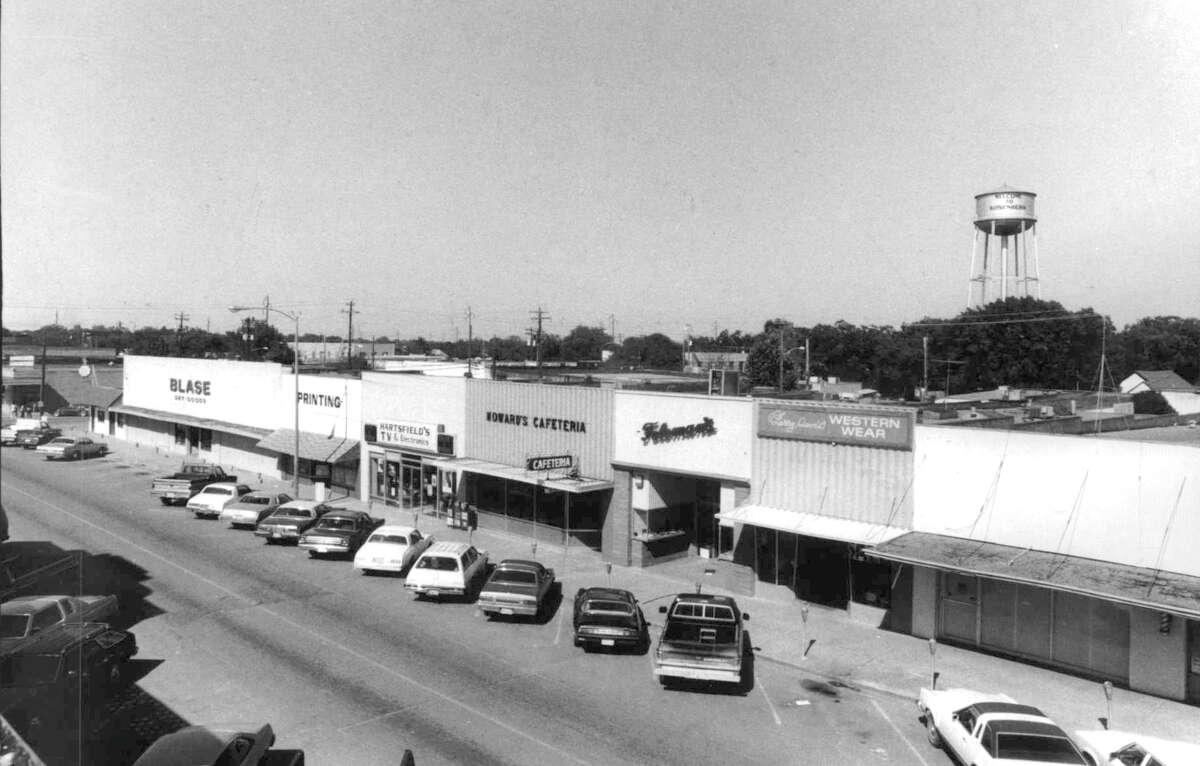 Rosenberg in the early 1980s. Note Blase's store at left.