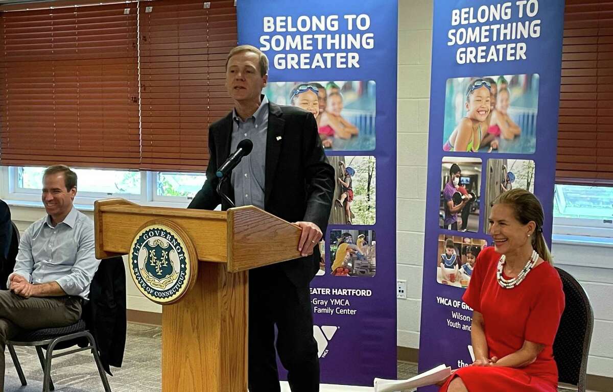 Connecticut Speaker of the House Matt Ritter speaks at a Thursday event to announce funding for the YMCA of Greater Hartford.