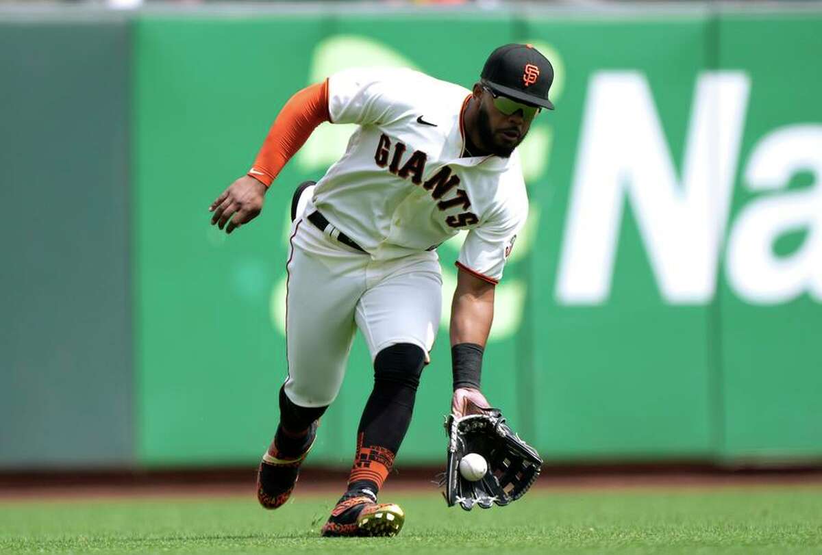 San Francisco Giants' Heliot Ramos against the Miami Marlins