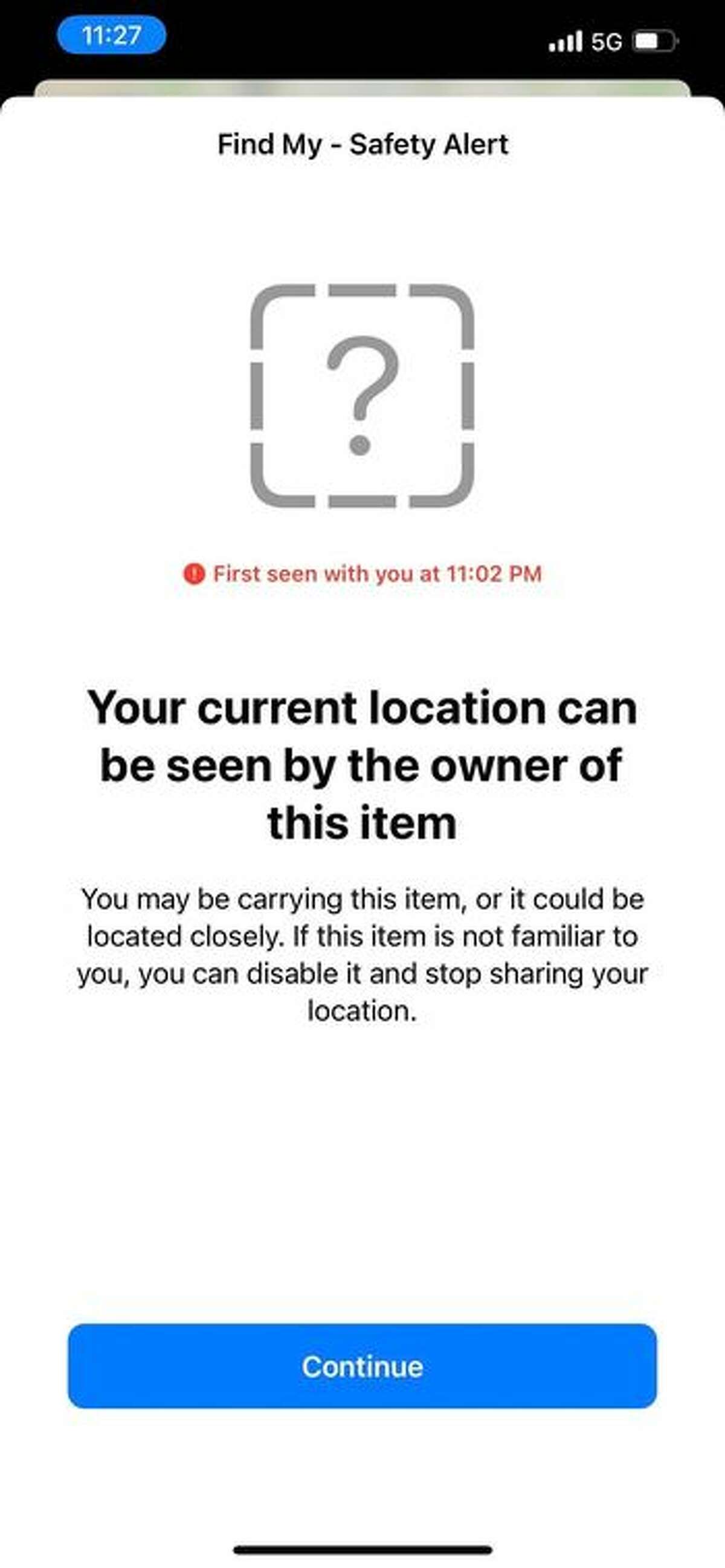 Screenshots from Raven Lemon's iPhone show that an AirPod device has been tracking her location for more than 15 minutes after leaving a Houston area restaurant.