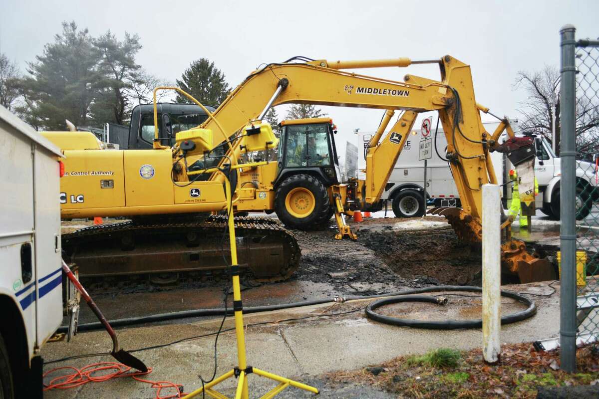 Middletown Water Department crews remedied a large water main break in 2019 at the intersection of Main and Stack streets. The city has earmarked $2.75 million in ARPA funds to begin the process of overhauling its water and sewer infrastructure.