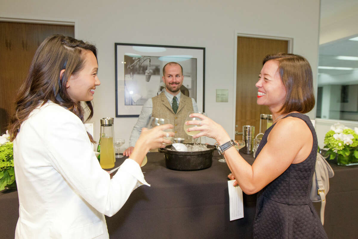 Jim Meehan serves up drinks at the American Express opening of the Centurion Lounge at the San Francisco International Airport on November 4, 2014.