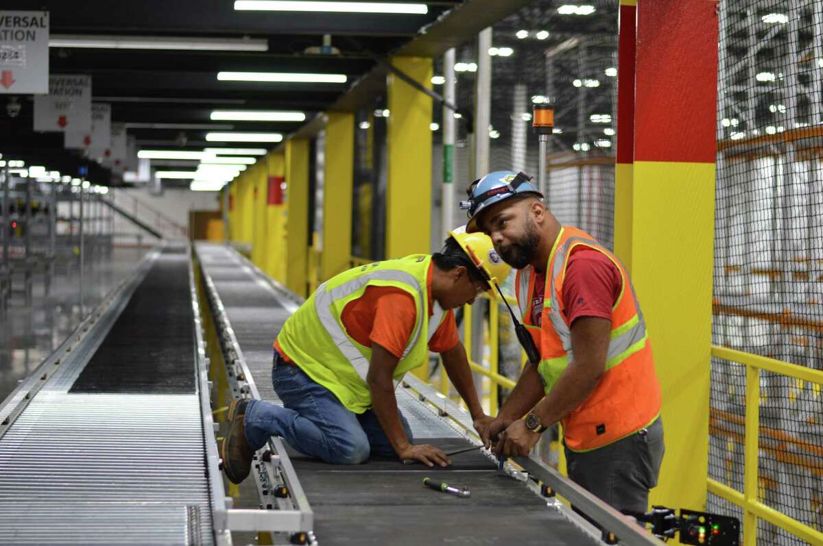 A look at the interior of Amazon's North Haven fulfillment center in a June 2019 file photo