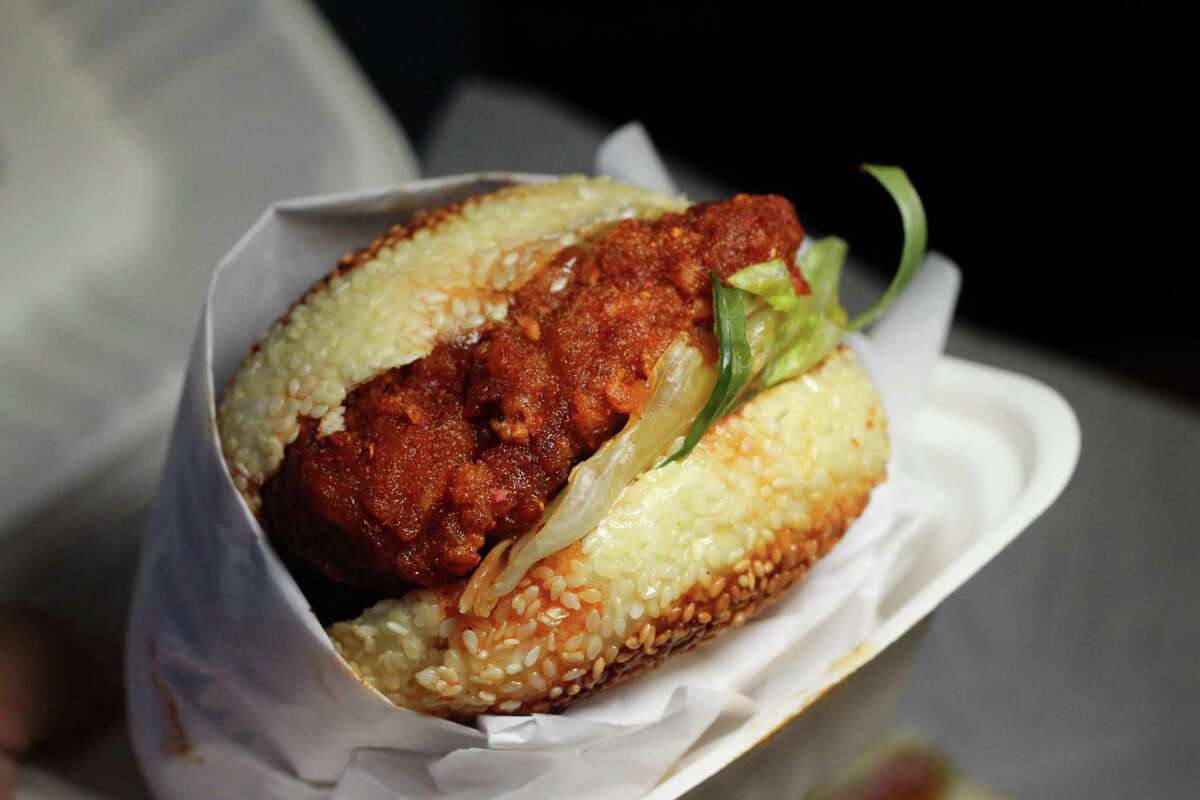 Sichuan fried chicken sandwich from Ok's Deli in Oakland.