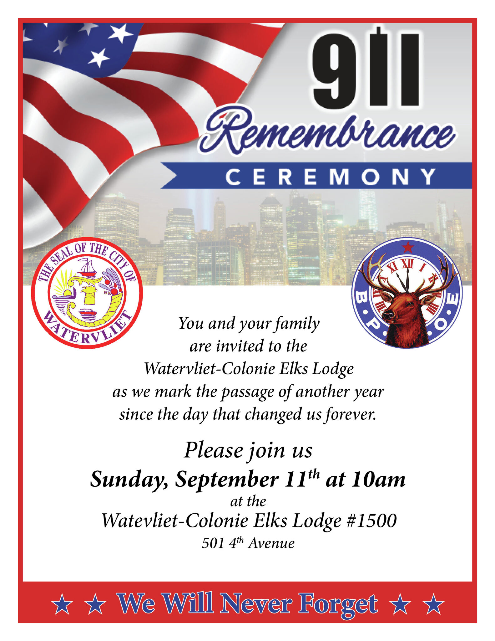 Watervliet to commemorate 21st anniversary of 9/11 - Vimarsana News
