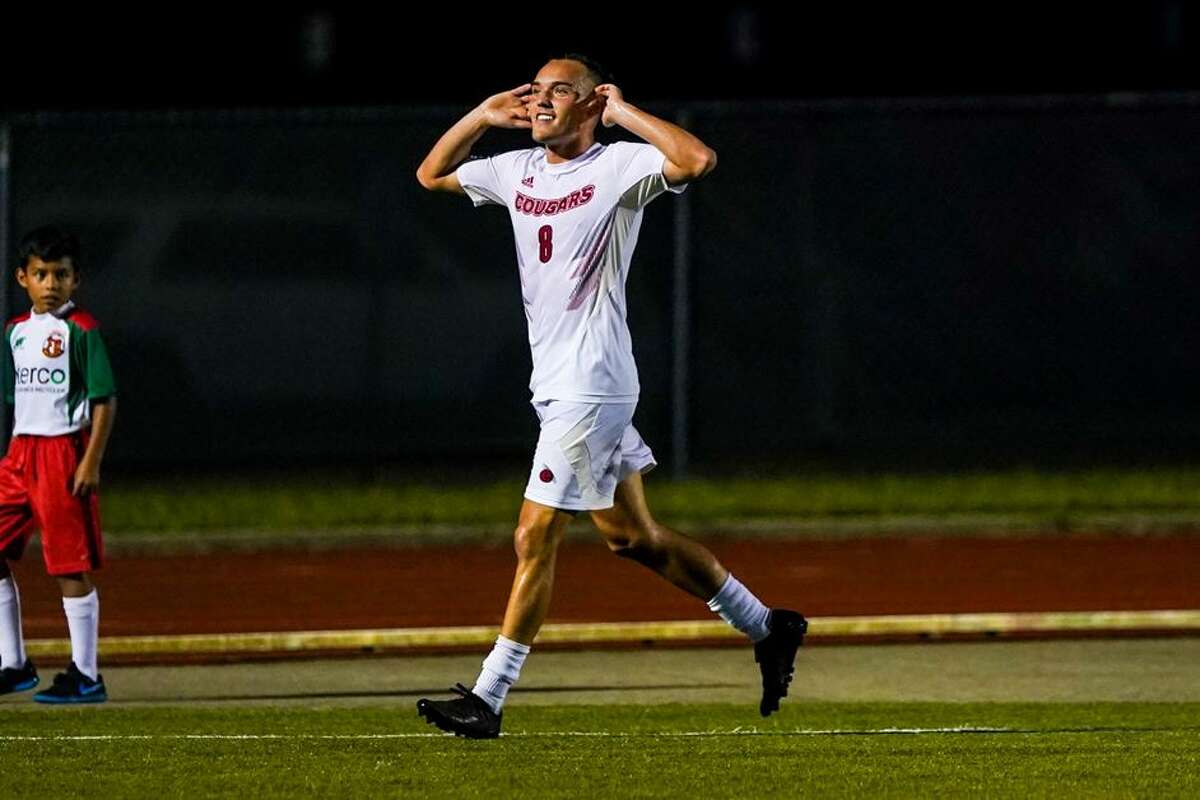SIUE's Andres Delascio celebrates a goal during the first half on Friday in Edwardsville.