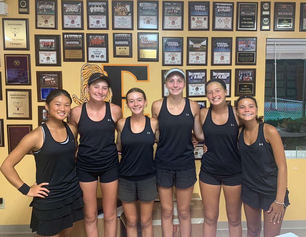 In the Champions I flight on Friday at the EHS Tennis Center, EHS won 7-2 against Maine South. Friday evening and Saturday morning play was rained out before the rest of the tournament was canceled. 
