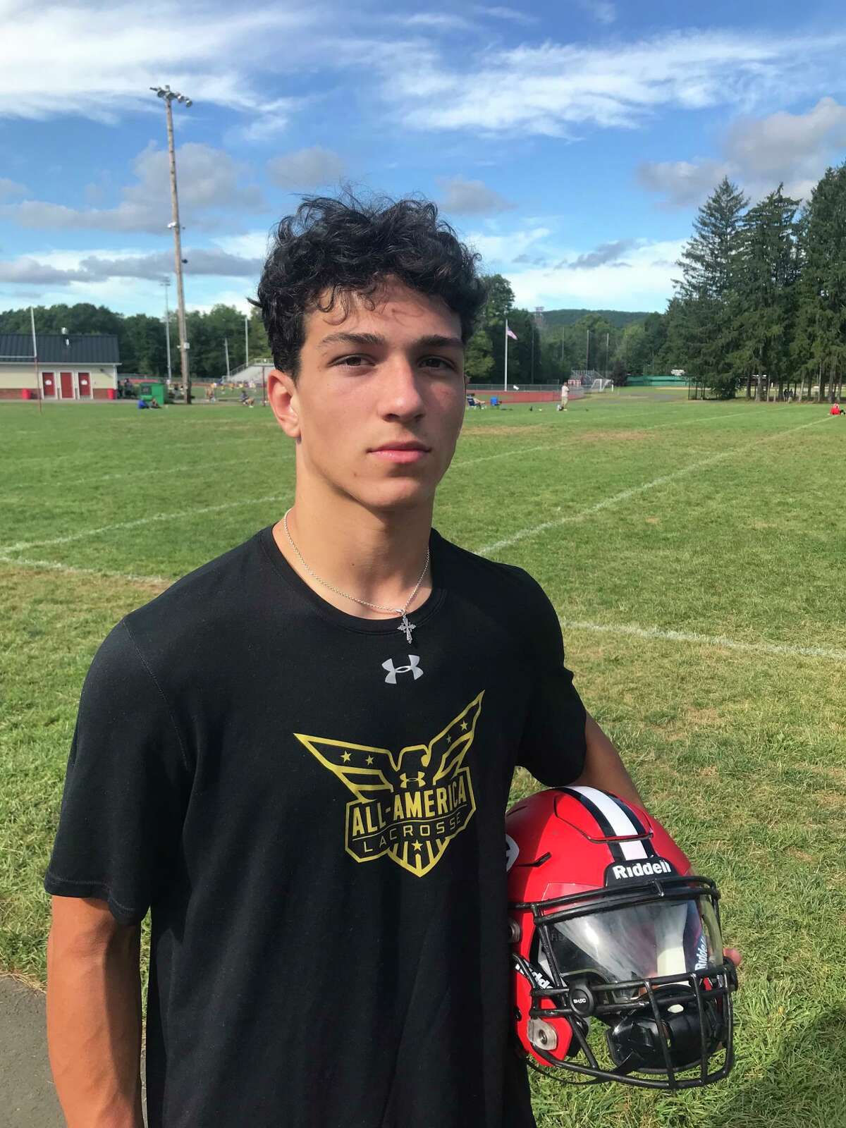 Cheshire’s Matt Jeffery is the top-ranked high school lacrosse junior in the country, but his focus this fall is on football, where he is the starting quarterback for the Rams.