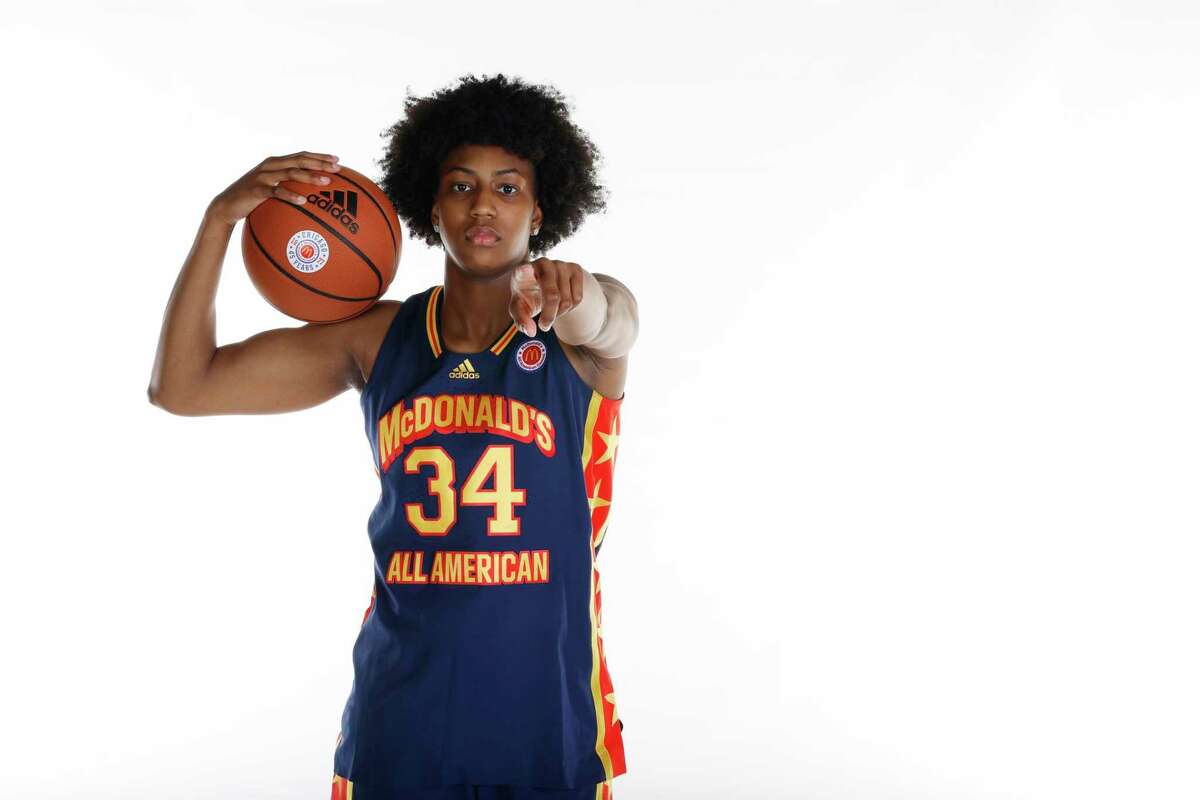 McDonald’s High School All American Ayanna Patterson poses for a photo on portrait day on March 26.