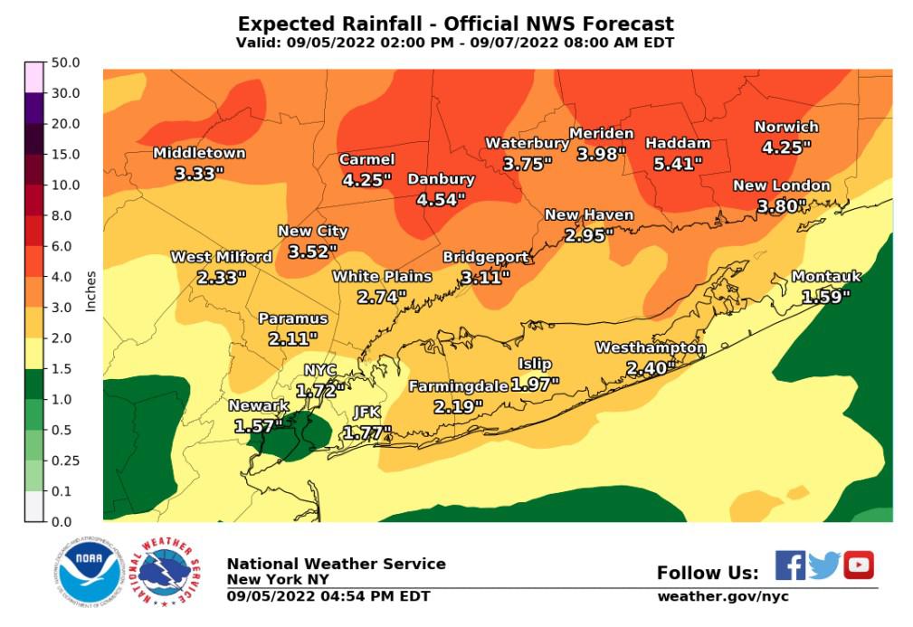 CT weather: Flash flooding possible after 5 inches of rain - Vimarsana News