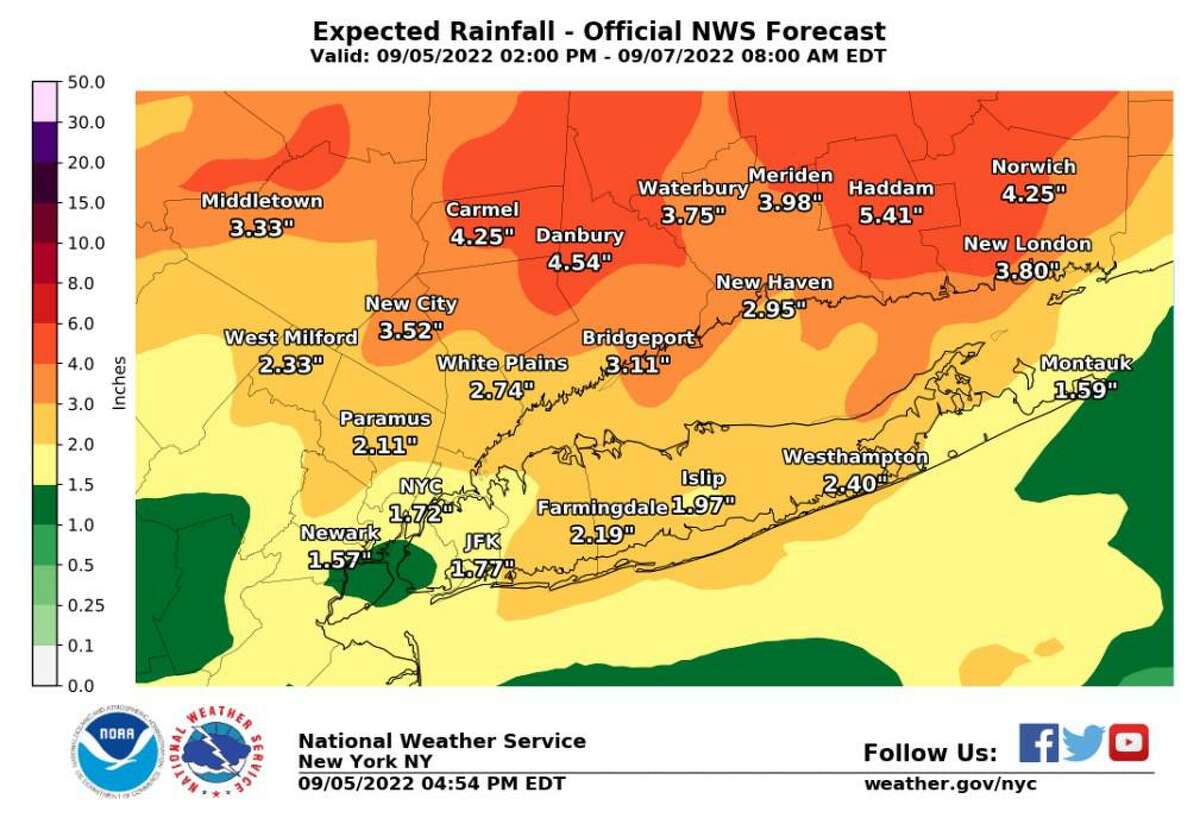 CT weather Flash flooding possible after 5 inches of rain