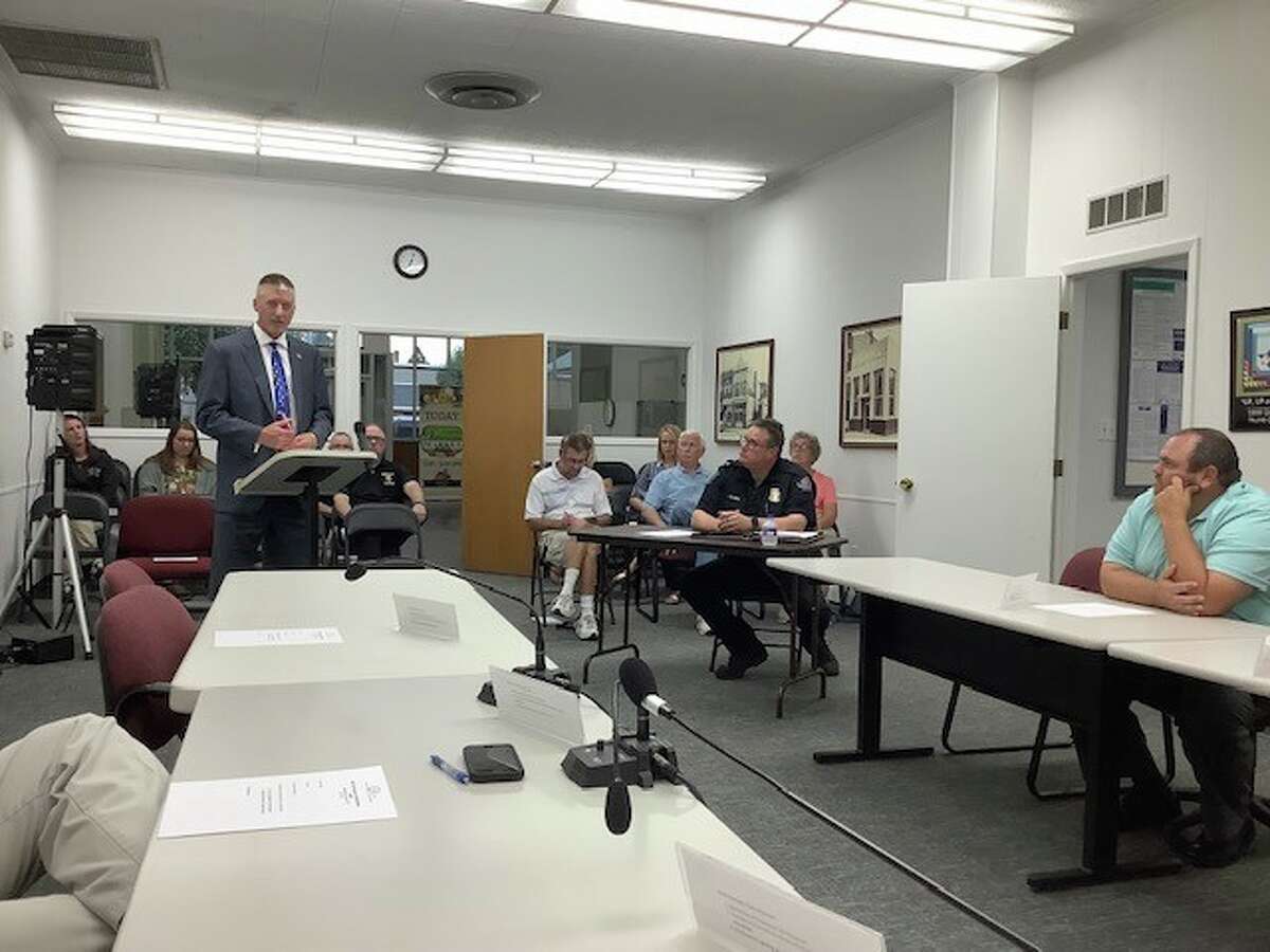 Pictured is Chief James Freeman at the Cass City village council meeting last month. 