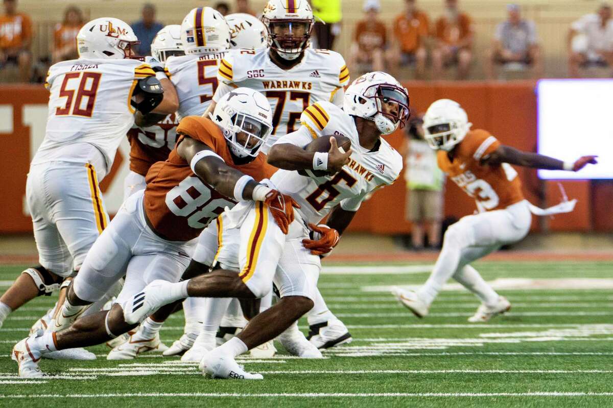 Texas sophomore Barryn Sorrell recorded six tackles and 1.5 sacks in just 19 defensive snaps during the Longhorns’ season-opening win over Louisiana-Monroe.