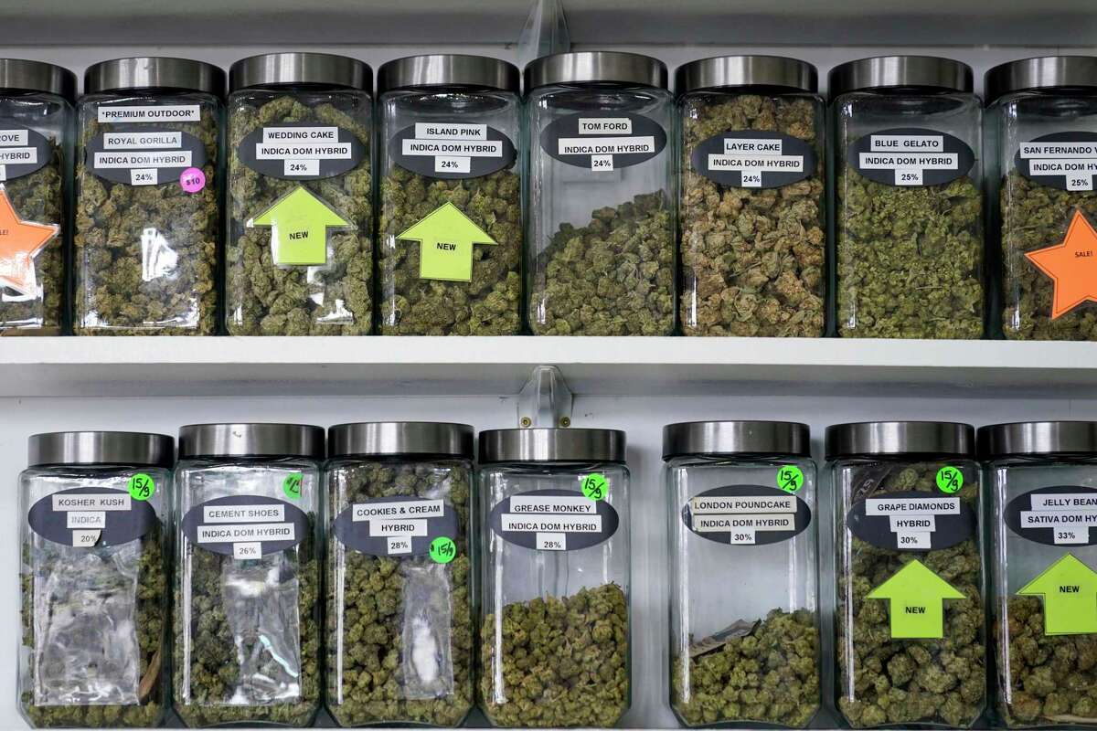 Marijuana products are displayed at the Good Leaf Dispensary in St. Regis, N.Y.