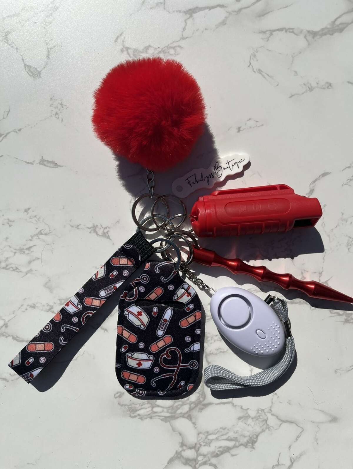 Self-defense keychains sold on Fabulyss Boutique by Bridgeport native Alyssa Collazo.