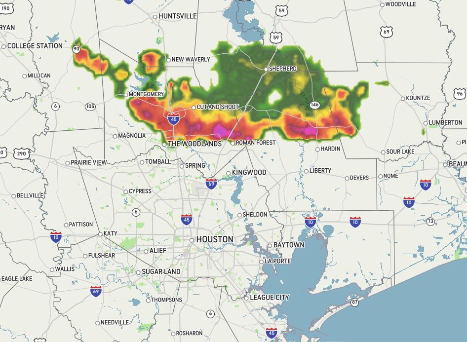 Strong storm warning issued as system heads for Houston carrying