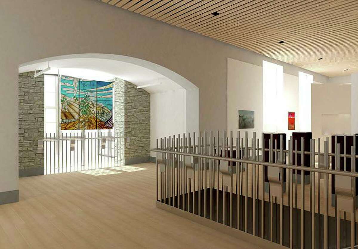 This September 2012 photo provided by Quinnipiac University shows an interior view of Ireland’s Great Hunger Museum in Hamden.
