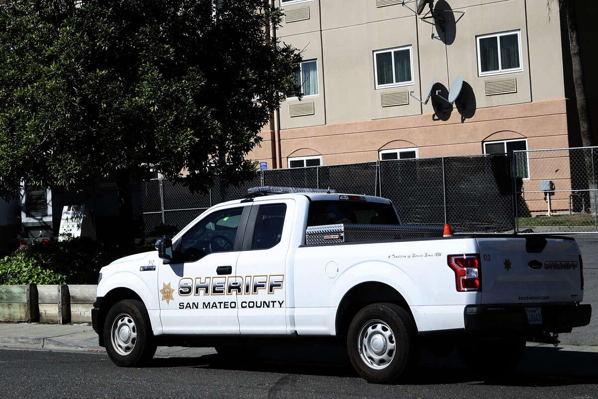 An unrelated file photo shows a San Mateo County Sheriff's Office vehicle in San Carlos, Calif.