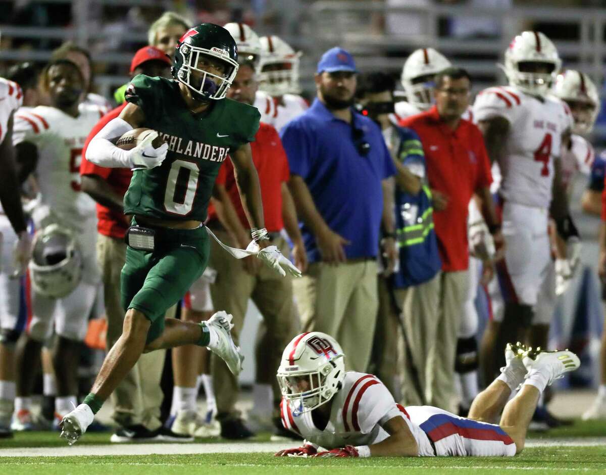 Shown here last month, The Woodlands’ Quanell Farrakhan (0) returned a punt for a touchdown and had a touchdown reception in a win over Cleveland Thursday night.