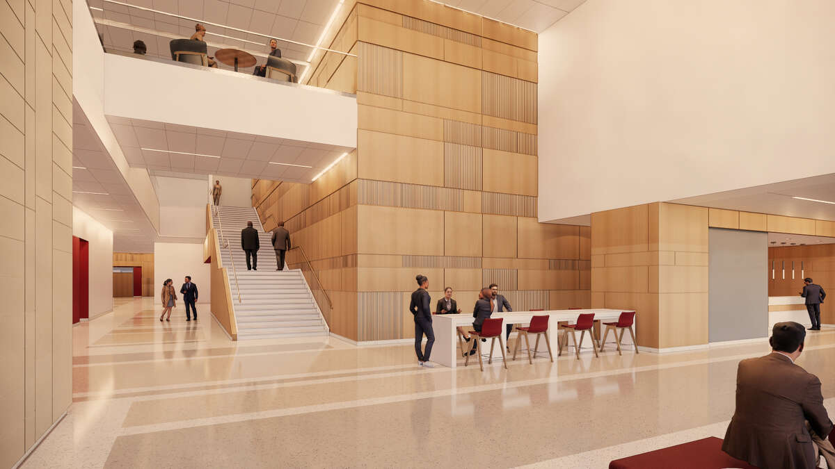 Renderings show the University of Houston Law Center building that opened this semester.