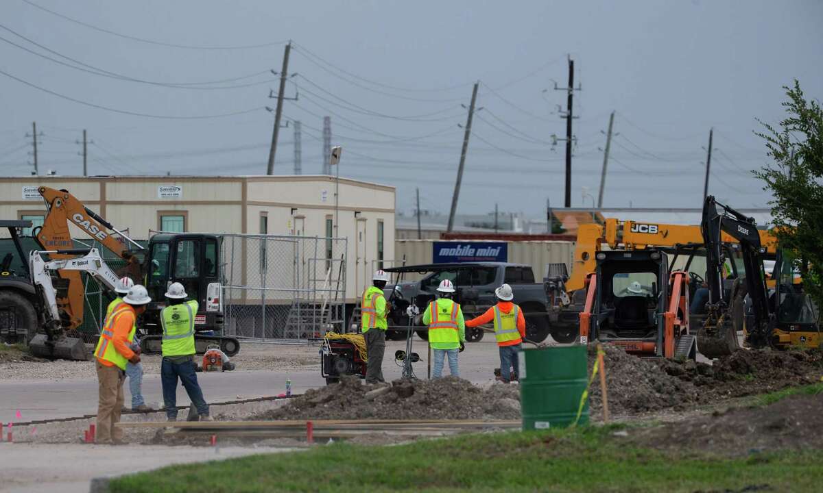 A Walmart warehouse under construction in Baytown. The southeast submarket, which includes Baytown, was among the most active regions for construction last year with 4.6 million square feet of the greater Houston region's 18.3 million square feet of industrial construction projects under way.