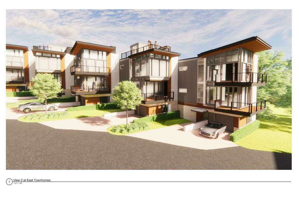 A digital rendering of the townhouses that local real estate developer Martin Kenney proposed to be built at the site of the former Red Lion hotel on Berlin Road in Cromwell.
