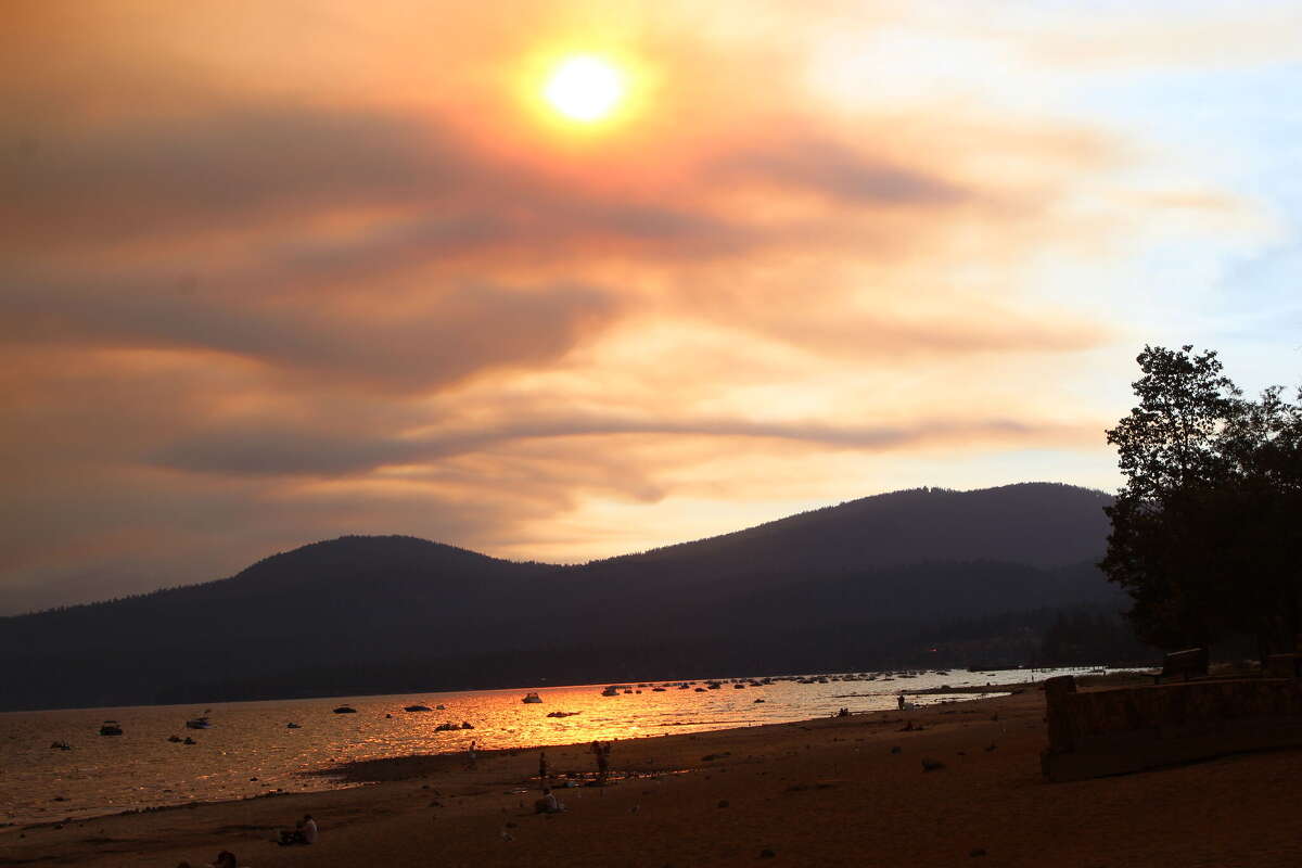 Smoke from California's Mosquito Fire flooded the Lake Tahoe Basin on Sept. 9, 2022.