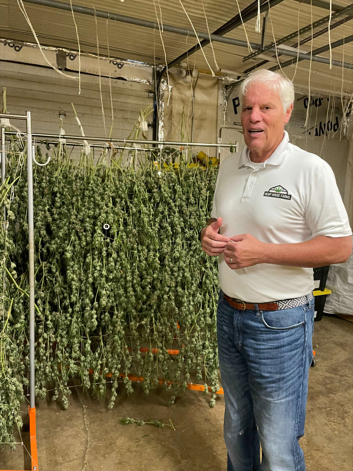 Brant Smith shows off his hemp farm in Cheshire.