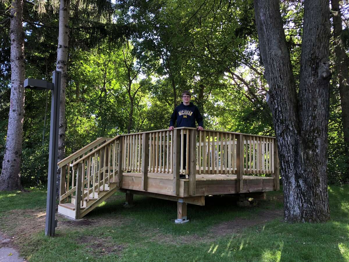 Brendan Hogan's Eagle Scout project was to build a deck for United Way of Midland County.