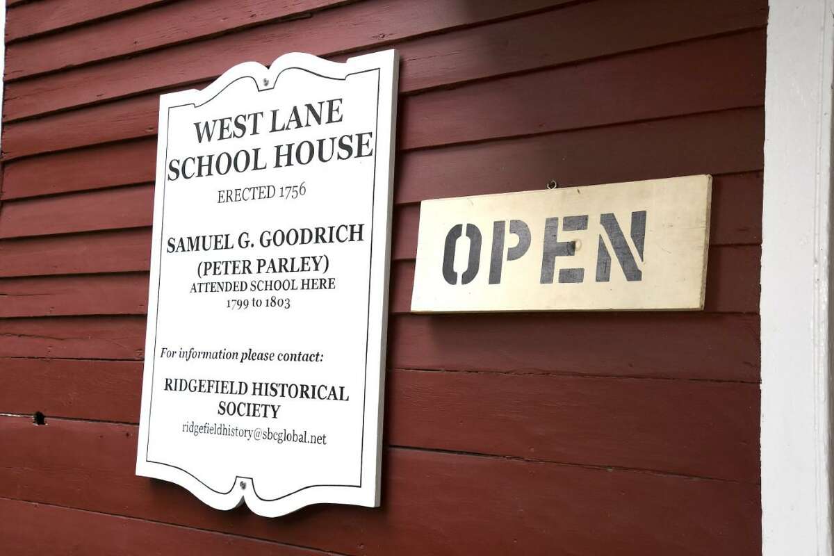 The Ridgefield HIstorical Society recently celebrated the birthday of the Peter Parley Schoolhouse’s namesake, Peter Parley, pen name of author Samuel G. Goodrich, on Sunday afternoon, August 28, with cookies, and cake, and lemonade.