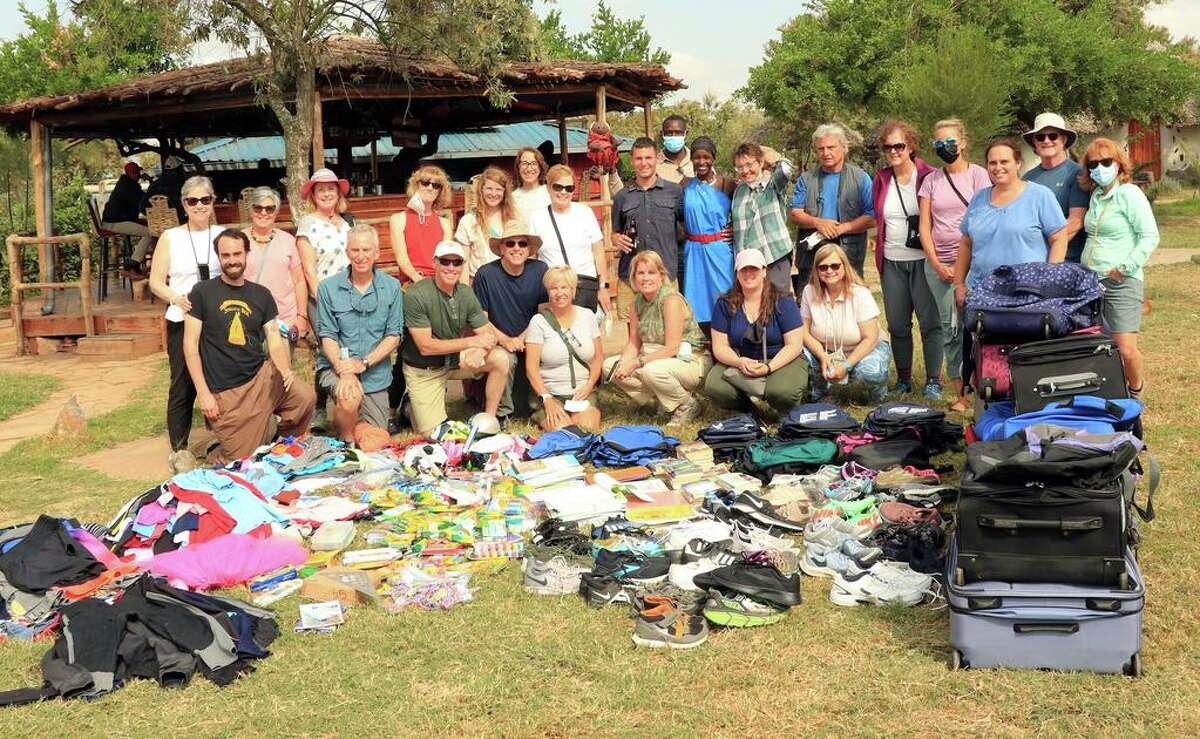 En route to their 17-day safari in Kenya and Tanzania, a group of 22 travelers led by Ridgefield resident Linda Haines checked an extra suitcase filled with needed items to donate to the nonprofit Arrive Kenya, founded by former Ridgefield resident Brian Ash.