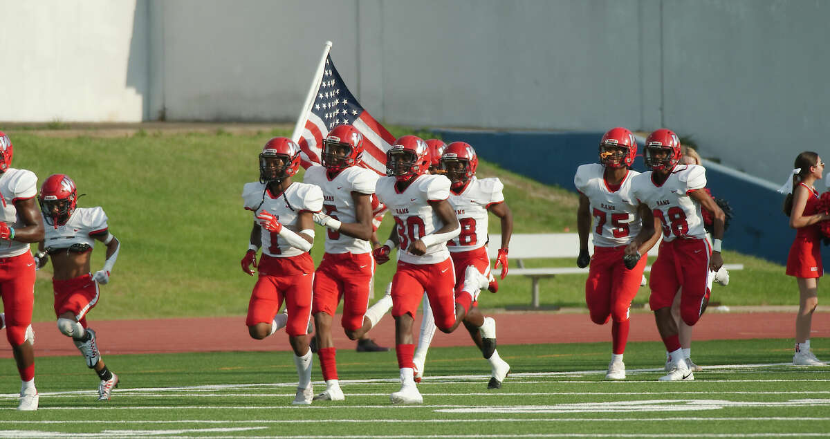 Waltrip takes the field before the game against Milby Saturday, Sep. 10, 2022 at Houston ISD Herman A. Barnett Stadium in Houston.