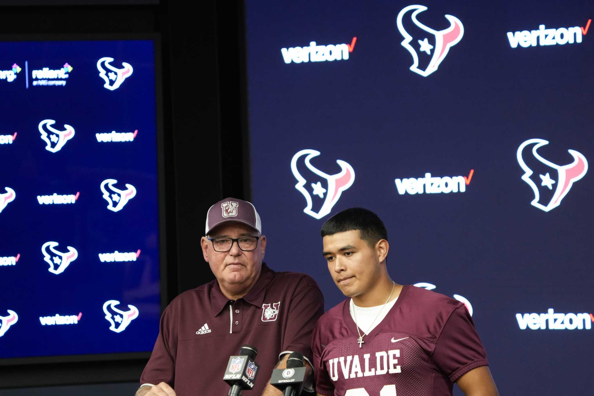 Houston Texans present Uvalde HS with new uniforms, invite team to upcoming  game