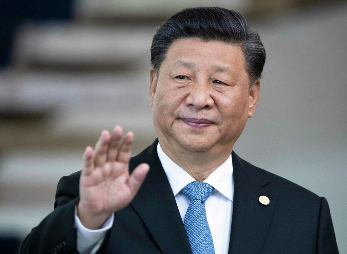 China's President Xi Jinping. China’s faltering economy has implications for oil markets. -19 outbreak in late 2019. (AP Photo/Pavel Golovkin, Pool, File)