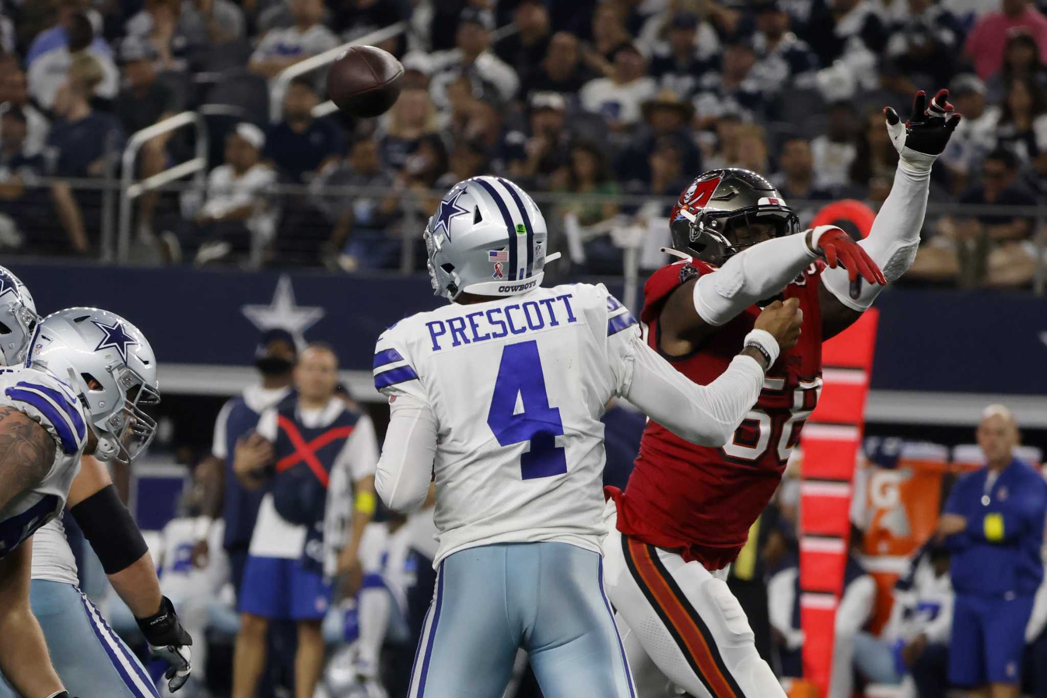 Dallas Cowboys quarterback Dak Prescott (4) looks to pass during a