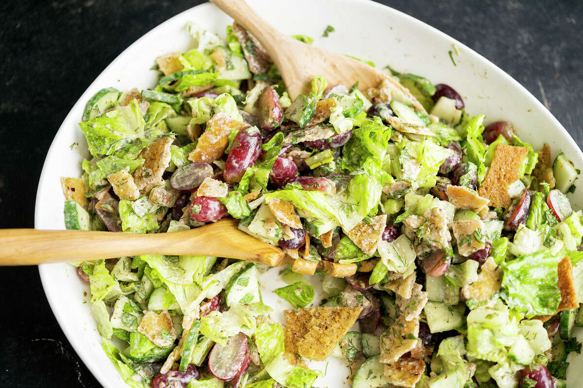 Fattoush is a Middle Eastern solution to stale pita bread.