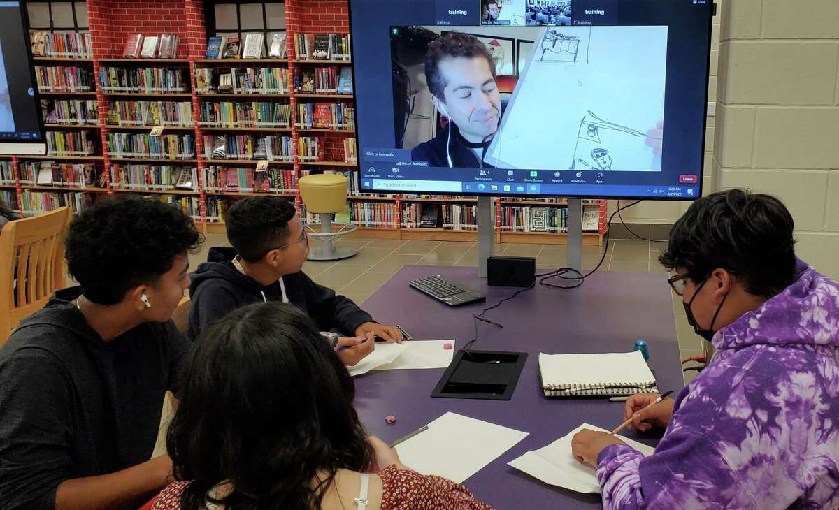 Comic book creator Hector Rodriguez addressed the LBJ's 9th grade campus on Monday, September 12, 2022.