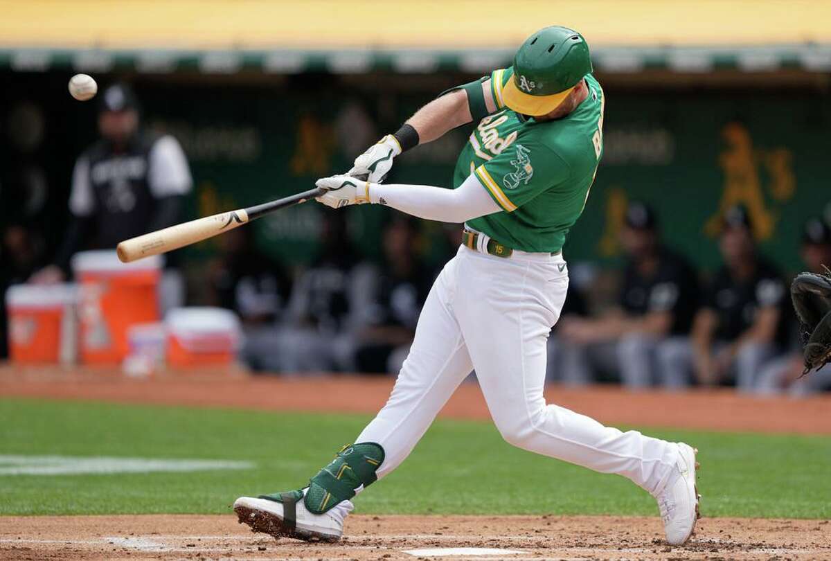 Tony Kemp of the Oakland Athletics reacts to field a ground ball